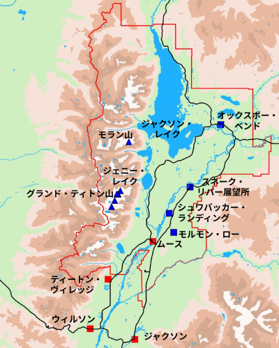 グランド・ティトン国立公園地図